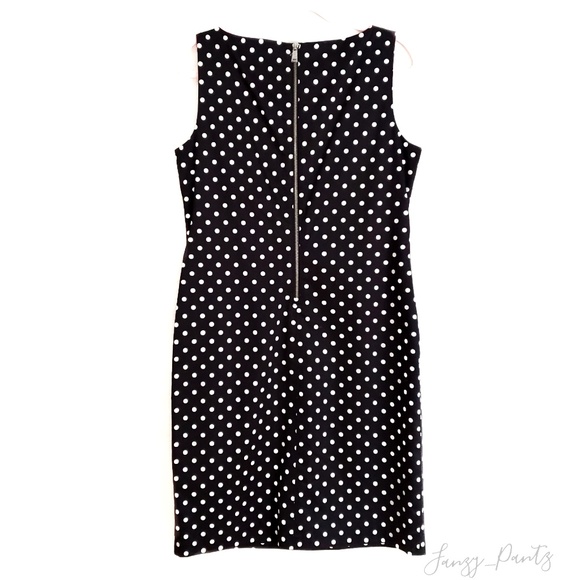 Ralph Lauren polka dot sheath dress NWOT 12 black - Picture 2 of 6